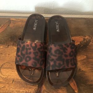 J.Crew tortoise jelly sandals